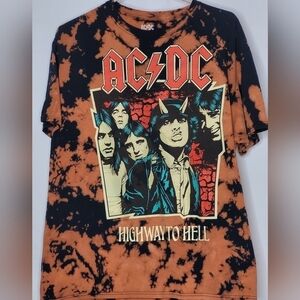 AC/DC Tie Dye "Highway To Hell" Graphic Tee - Size L
